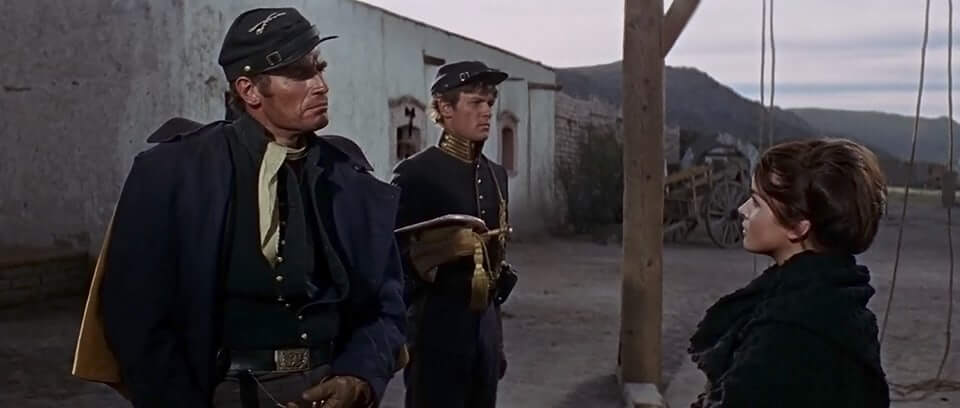 Charlton Heston and Senta Berger. Major Dundee (1965; Sam Peckinpah).