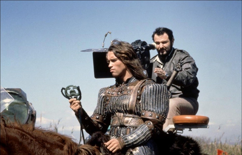 conan the barbarian arnold schwarzenegger on the set