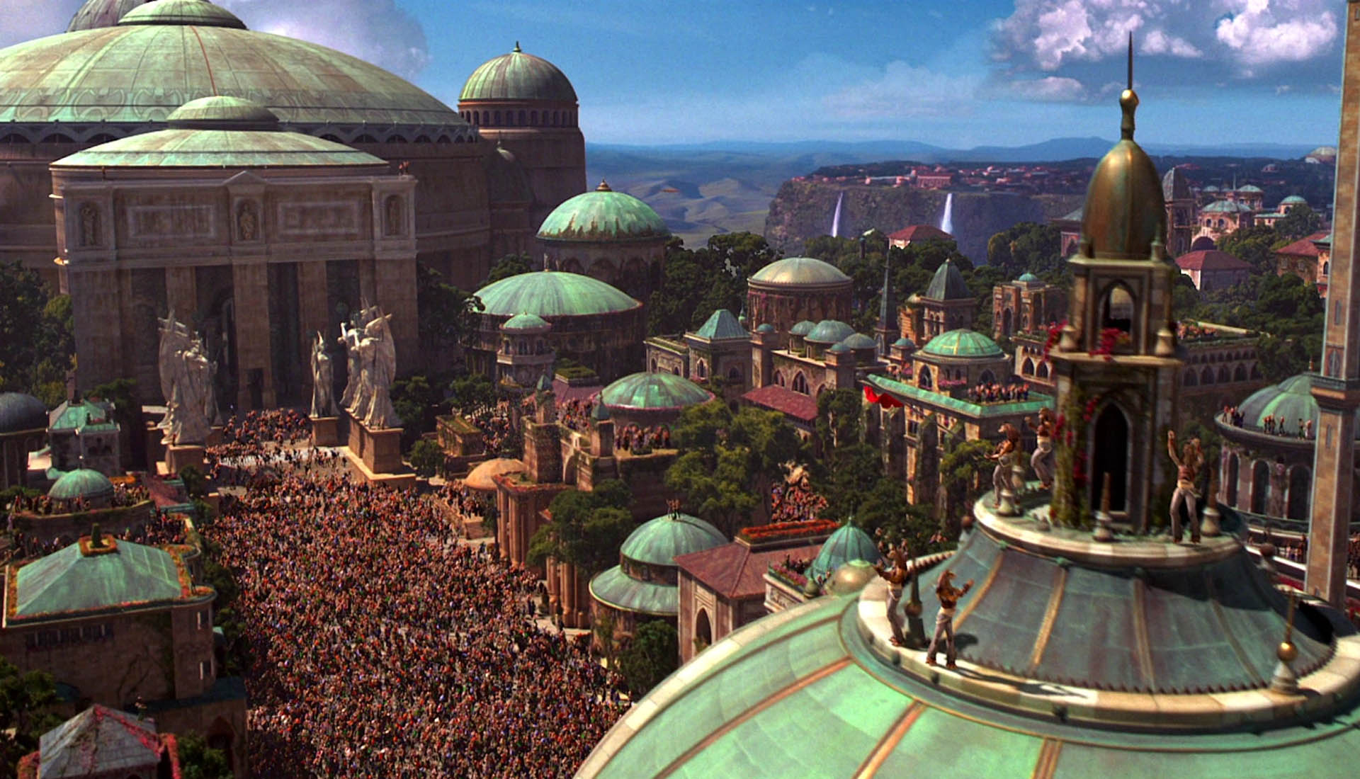 The Gungans celebrating on Naboo