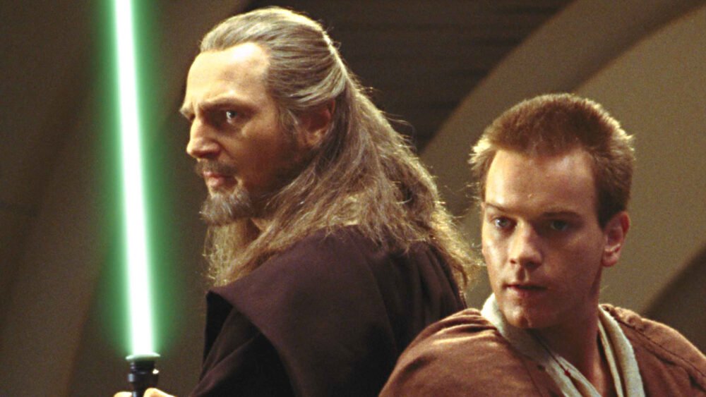 Phantom Menace Qui-Gon Jinn and obi-wan kenobi liam neeson ewan mcgregor