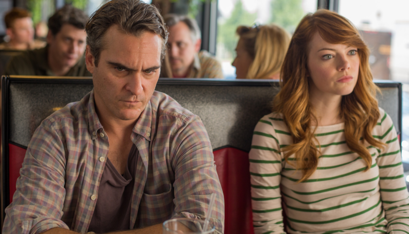 IRRATIONAL MAN. Stone and Phoenix in a humorous play on existential philosophy