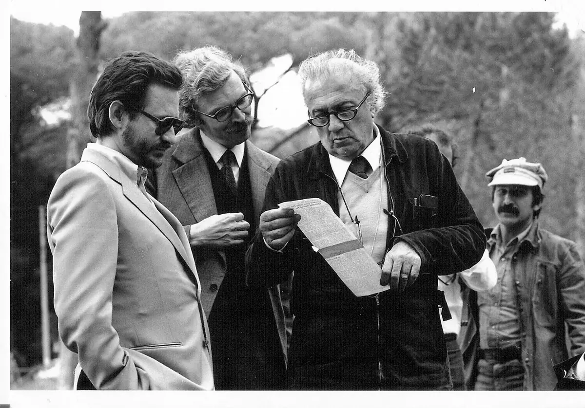 Federico Fellini on the set of La città delle donne (City of Women)