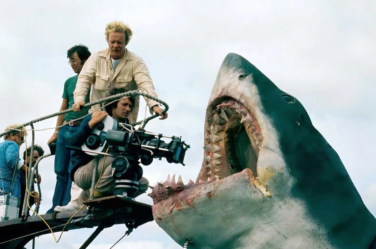 Steven Spielberg on the set of Jaws