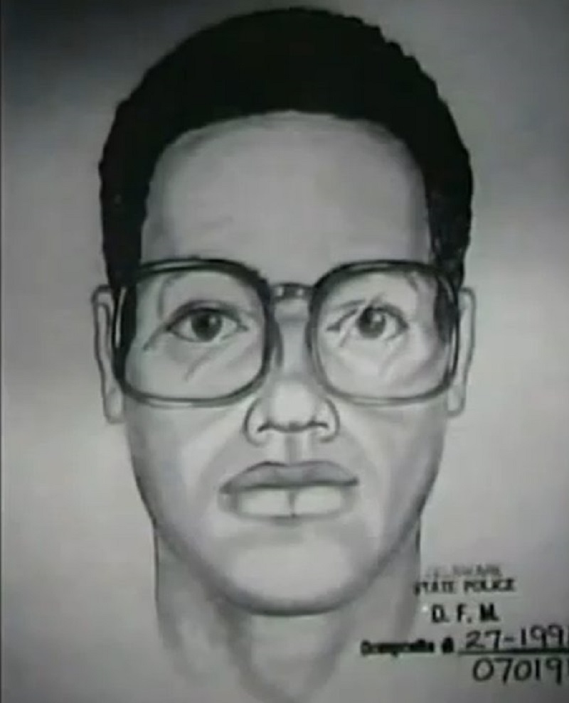 A composite sketch of the hitchhiker, later identified as Cannon.

