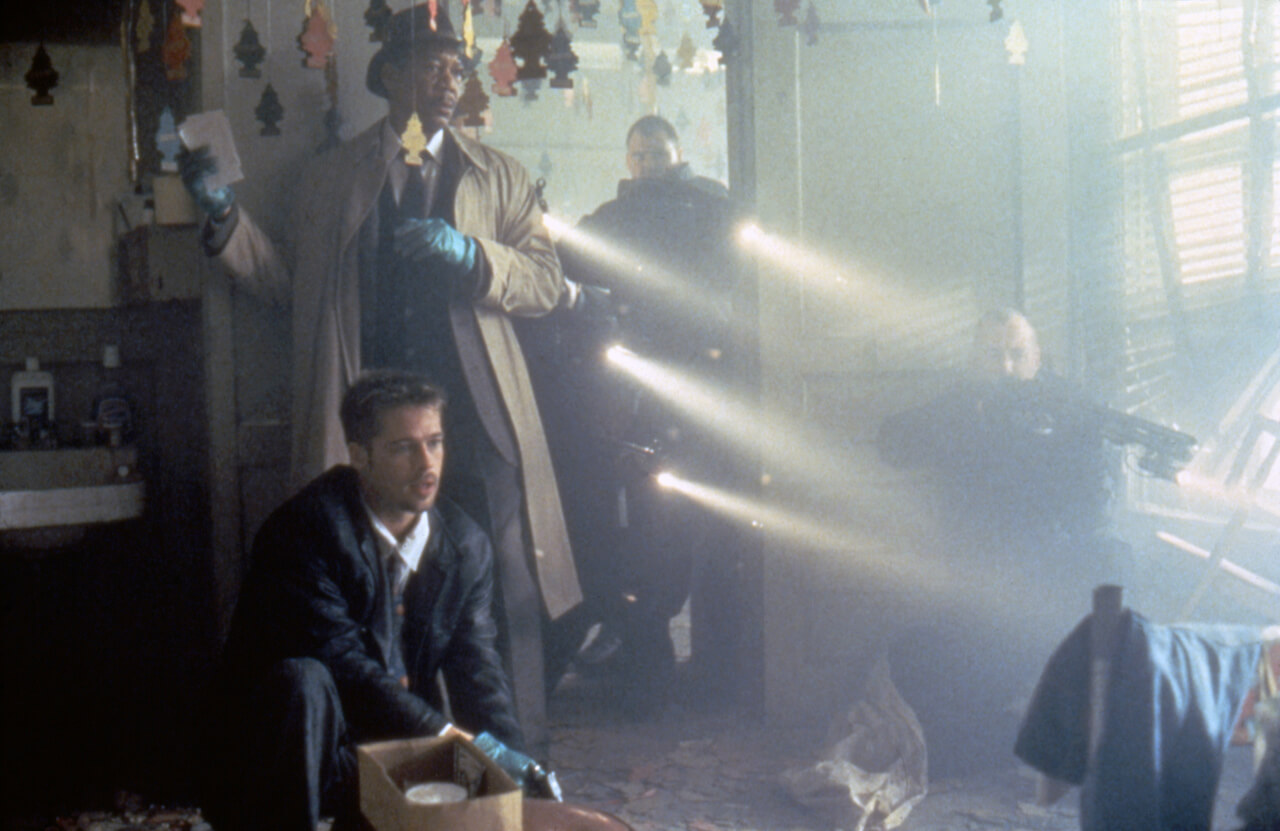 Brad Pitt and Morgan Freeman crime scene seven