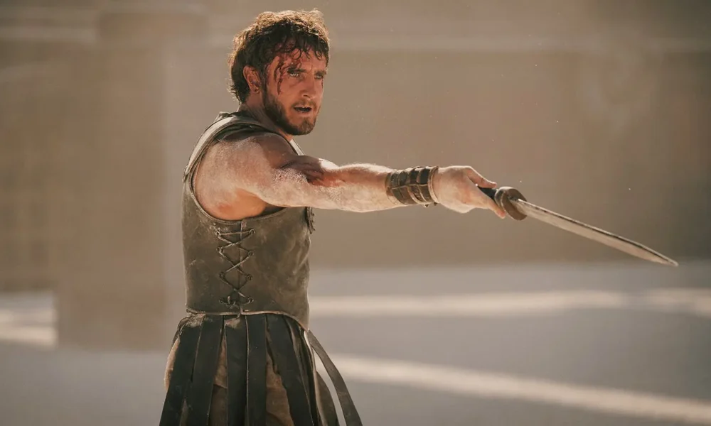 gladiator II films 2024