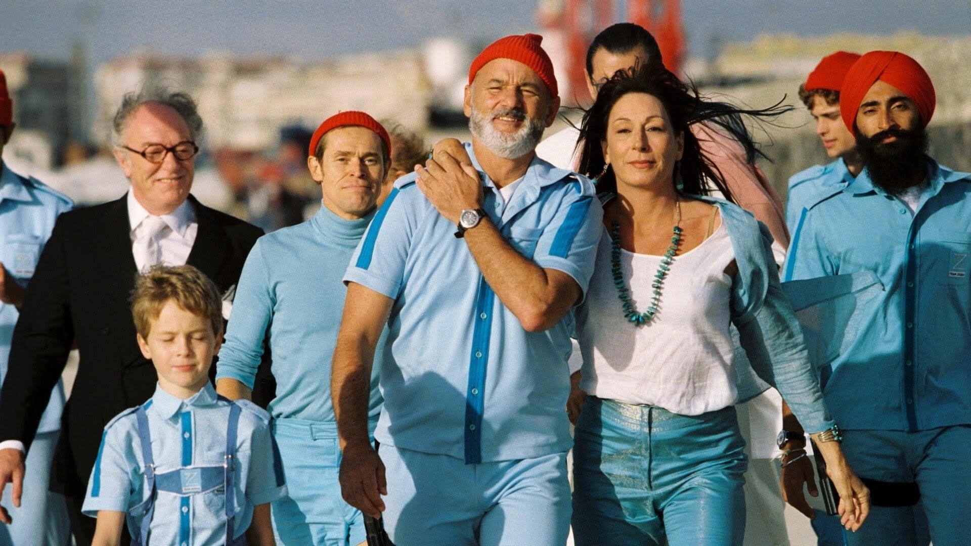 THE LIFE AQUATIC WITH STEVE ZISSOU Bill Murray Owen Wilson Anjelica Huston willem dafoe Michael Gambon