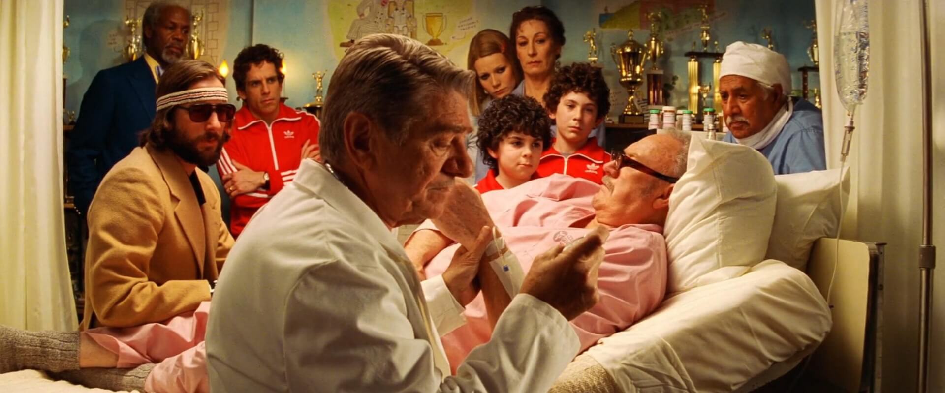The Royal Tenenbaums Gwyneth Paltrow Ben Stiller Danny Glover Anjelica Huston Luke Wilson gene hackman hospital scene