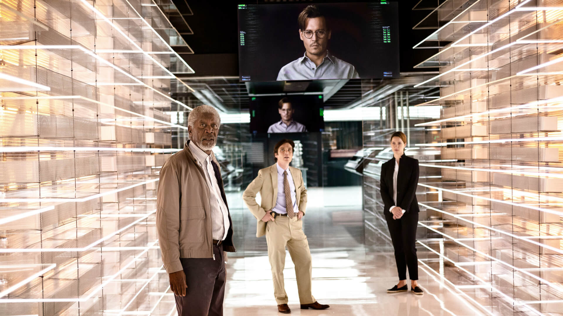 transcendence johnny depp morgan freeman rebecca hall cillian murphy
