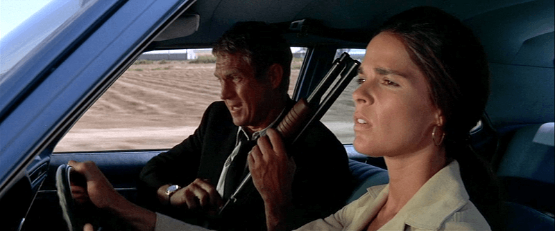 Steve McQueen & Ali MacGraw. The Getaway (1972; Sam Peckinpah).