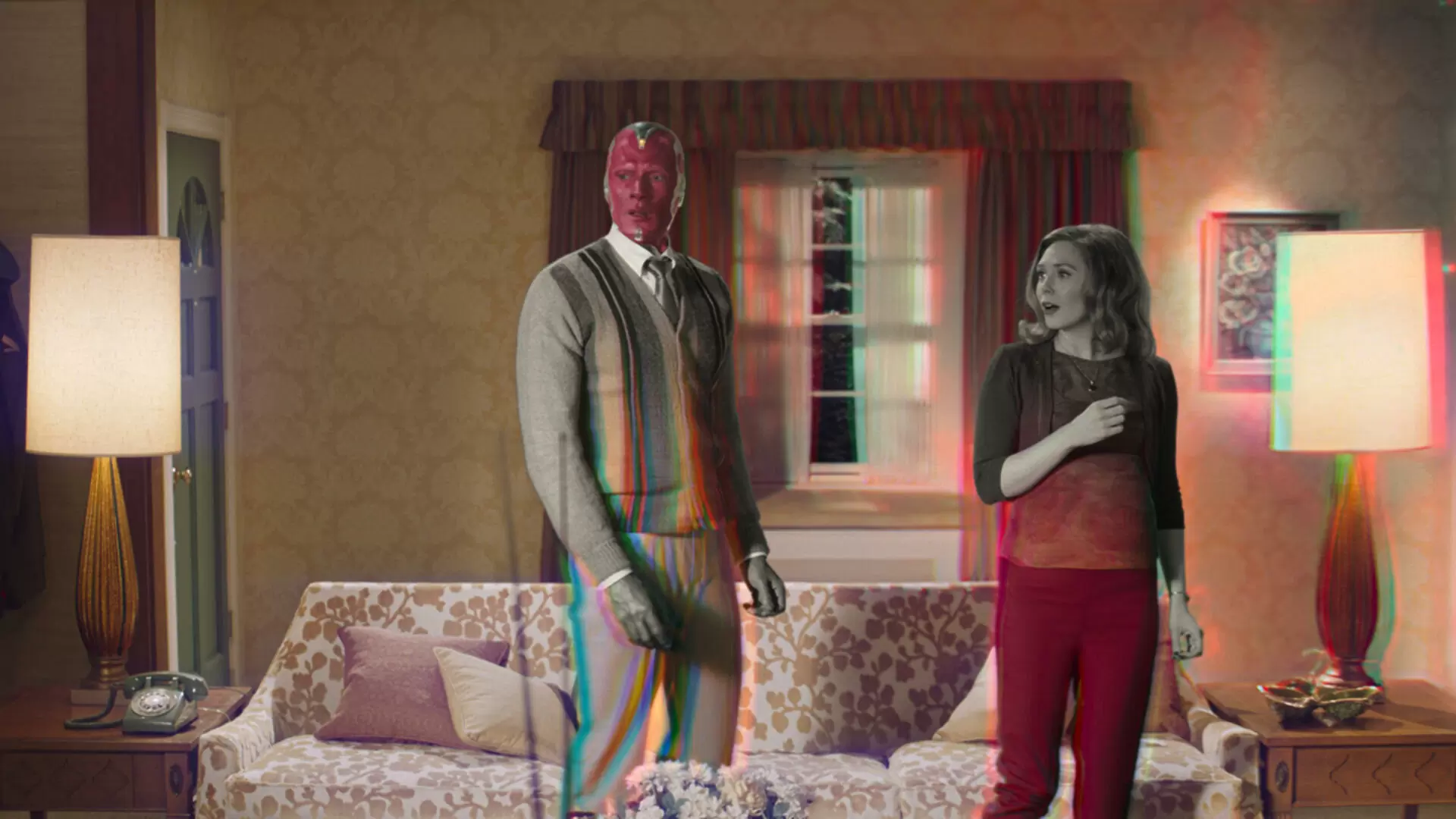 WandaVision, Elizabeth Olsen and Paul Bettany